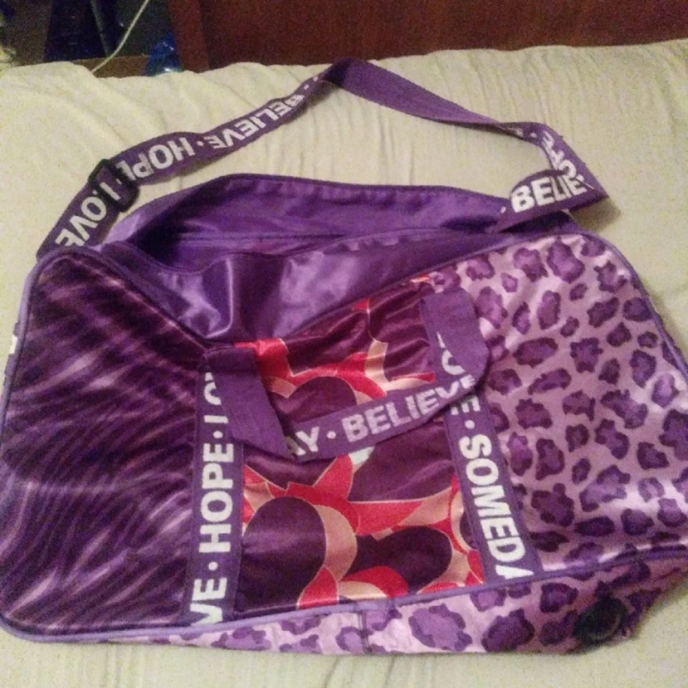Purple duffle
